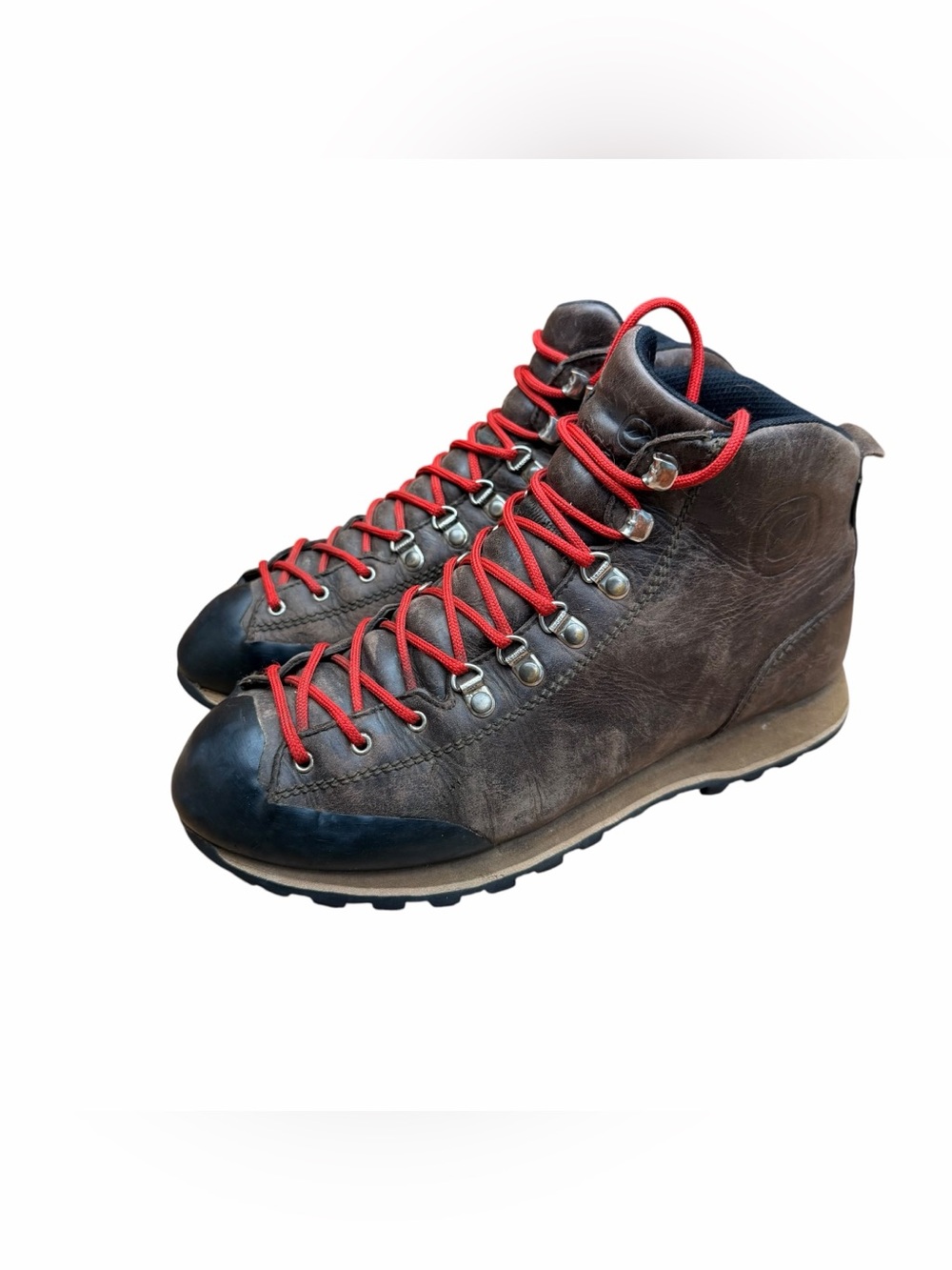 Scarpa Guida City GTX men size 9.5 Brown Leather Hiking Boots with Red Laces